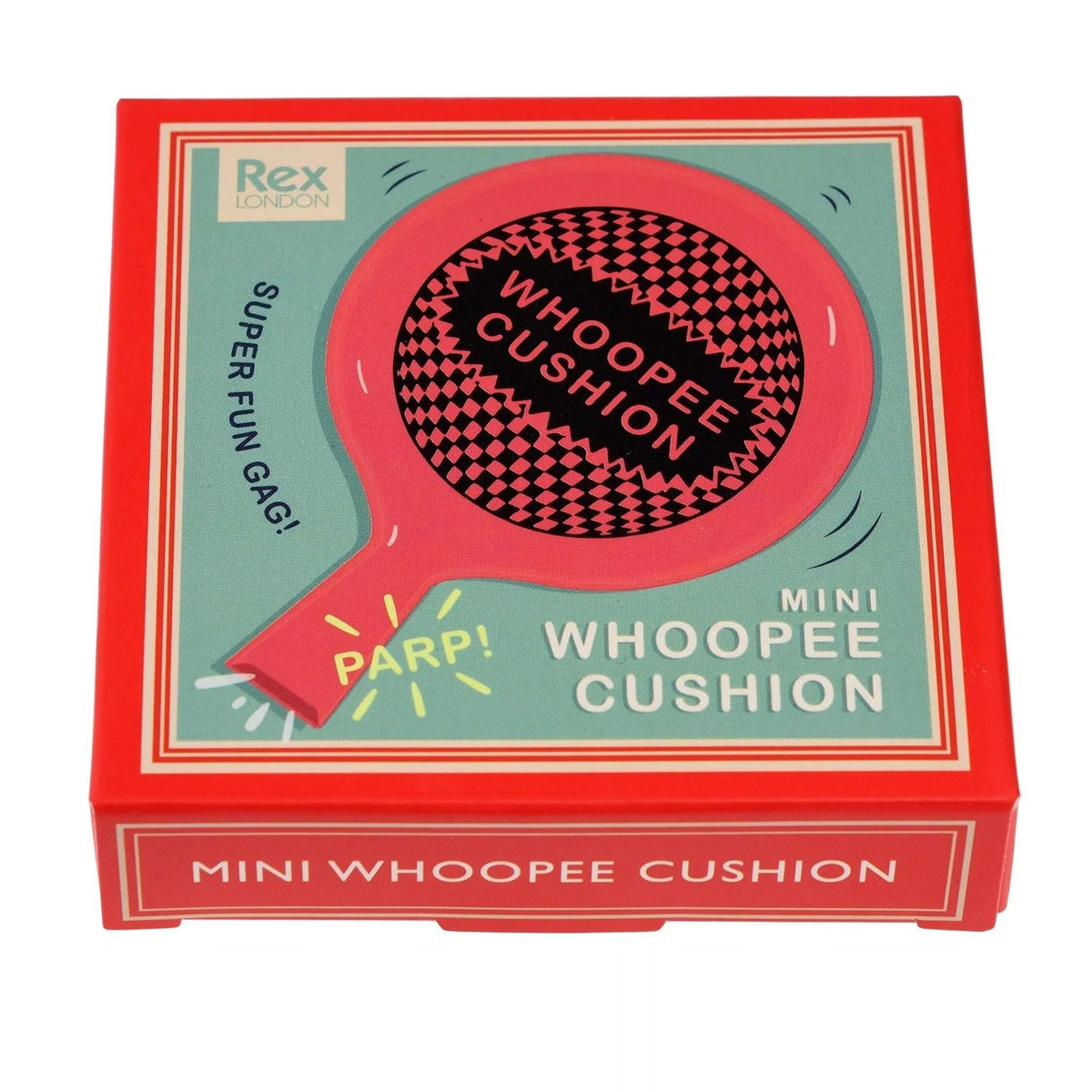 Mini coussin péteur avec motif amusant en gros plan