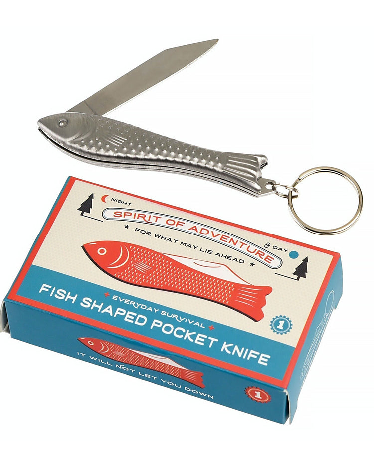 Porte-clés en forme de poisson avec lame visible