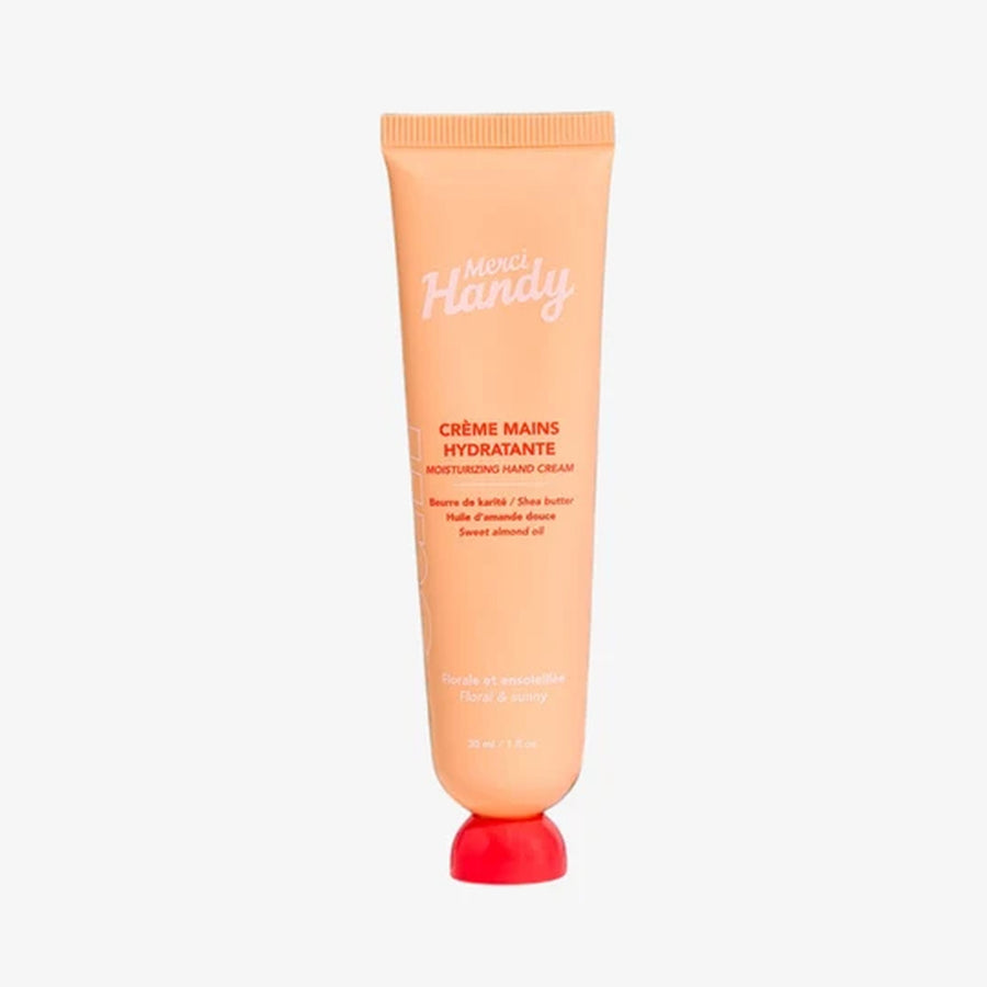 Crème mains Sun avec tube jaune et motif ensoleillé