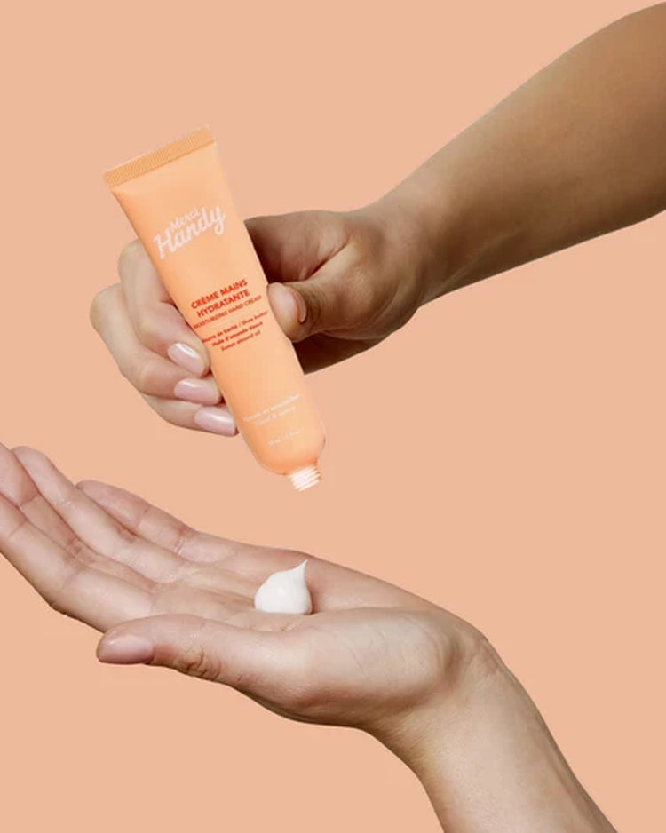Crème mains Sun avec tube jaune et motif ensoleillé
