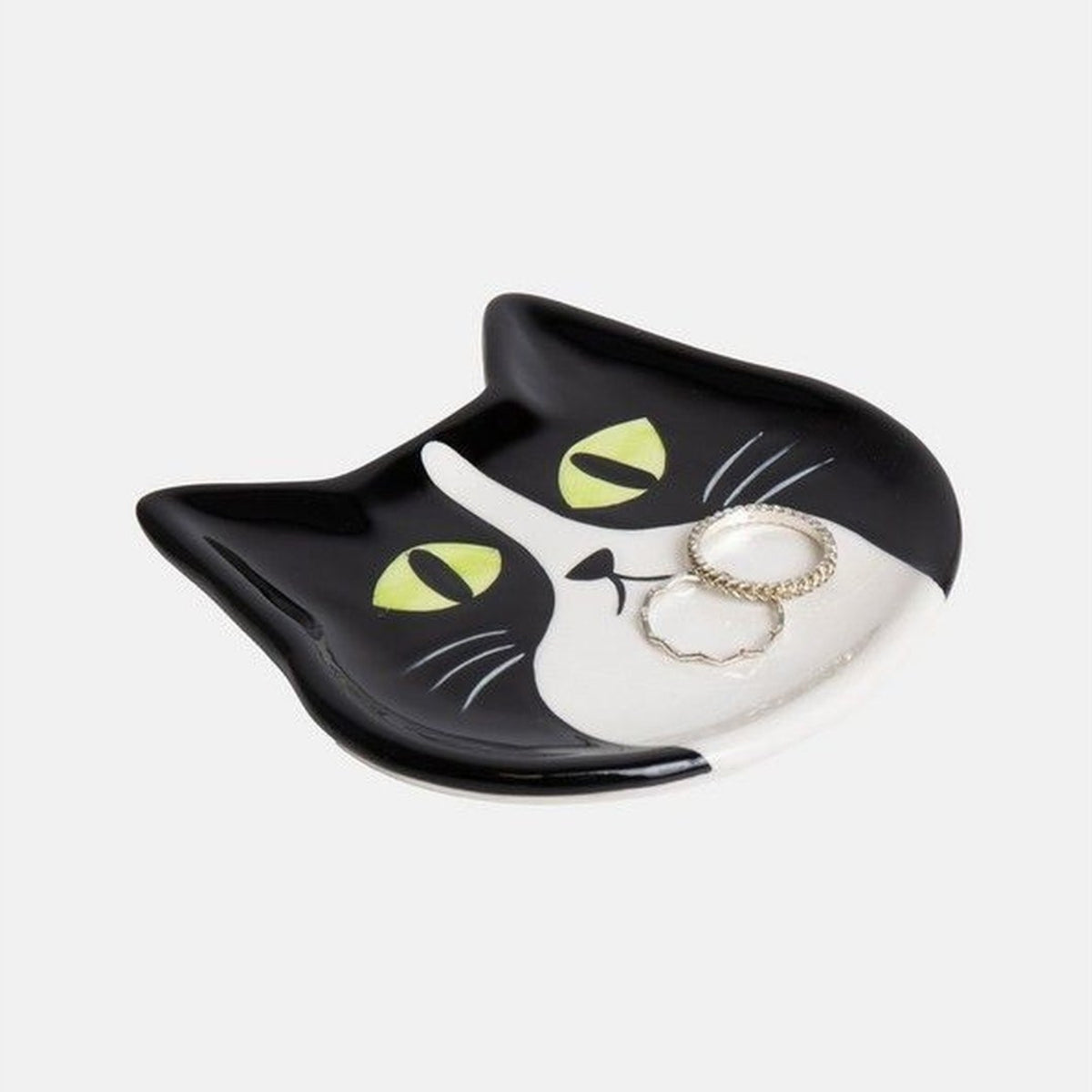 Vide-poche en forme de chat, vue de face avec détails mignons