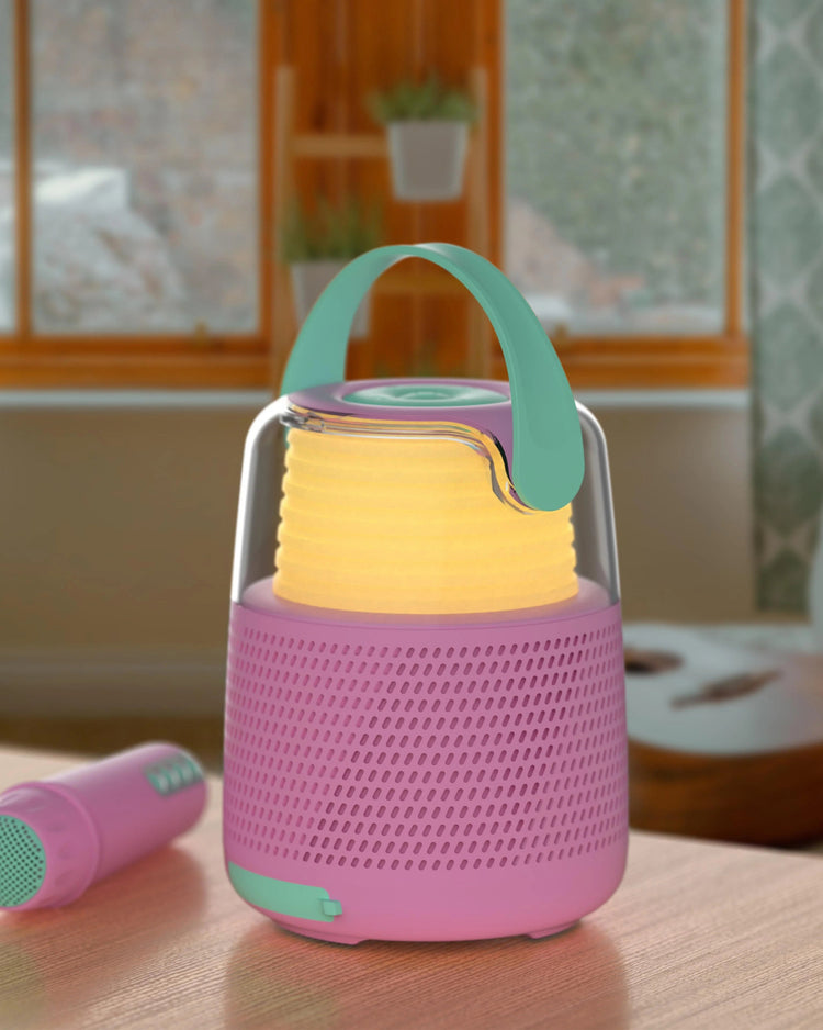 Enceinte Bluetooth lumineuse avec micro sans fil en détail