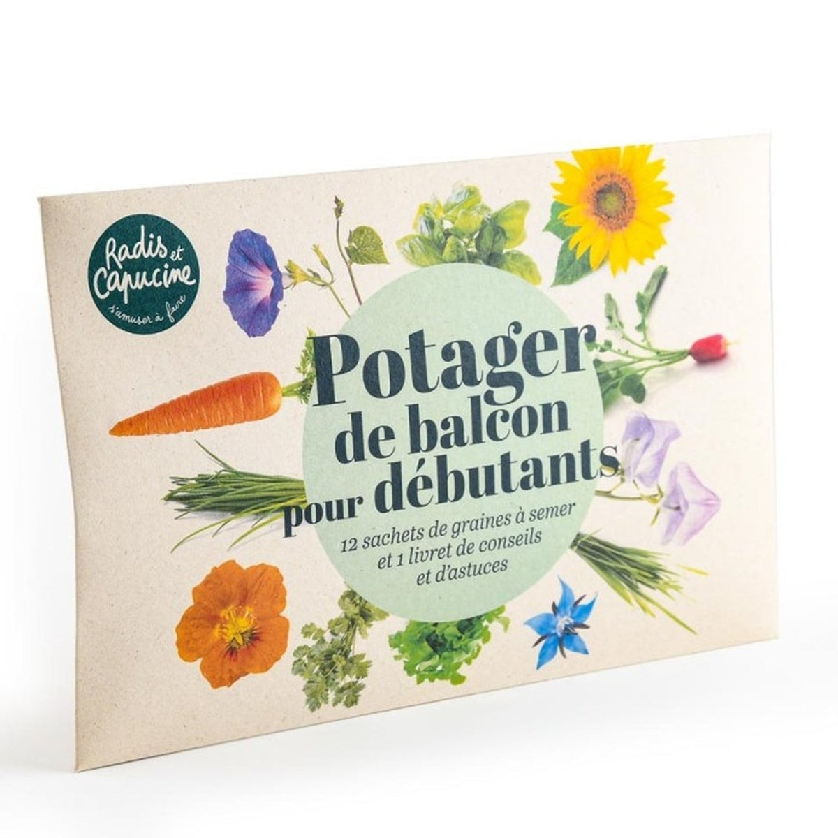 Enveloppe de 12 sachets de graines pour potager sur balcon