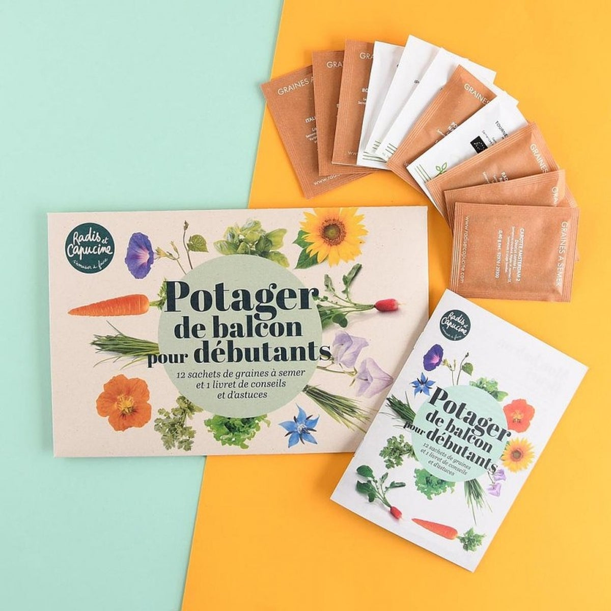 Ensemble de 12 sachets de graines pour potager de balcon