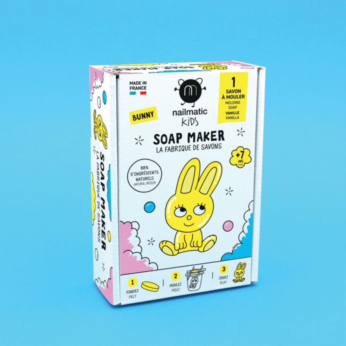 Kit DIY pour fabriquer un savon en forme de lapin.