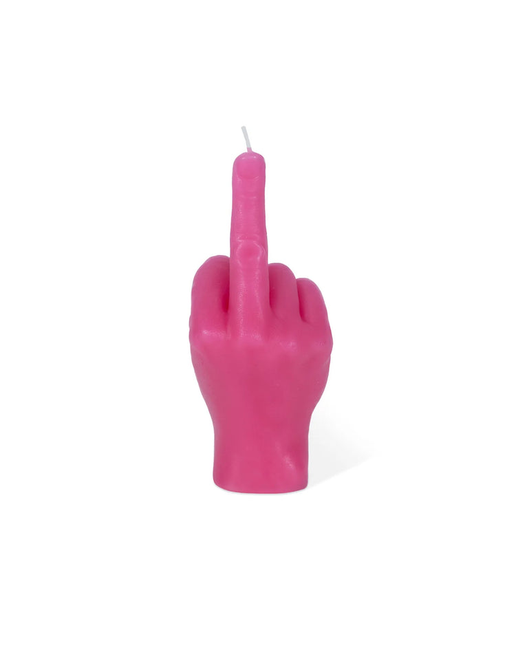 Mini bougie en forme de main avec un message humoristique