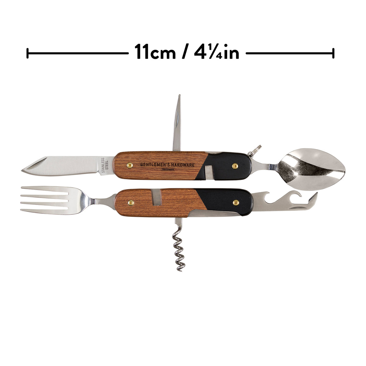 Kit de couverts de voyage avec manche en bois élégant