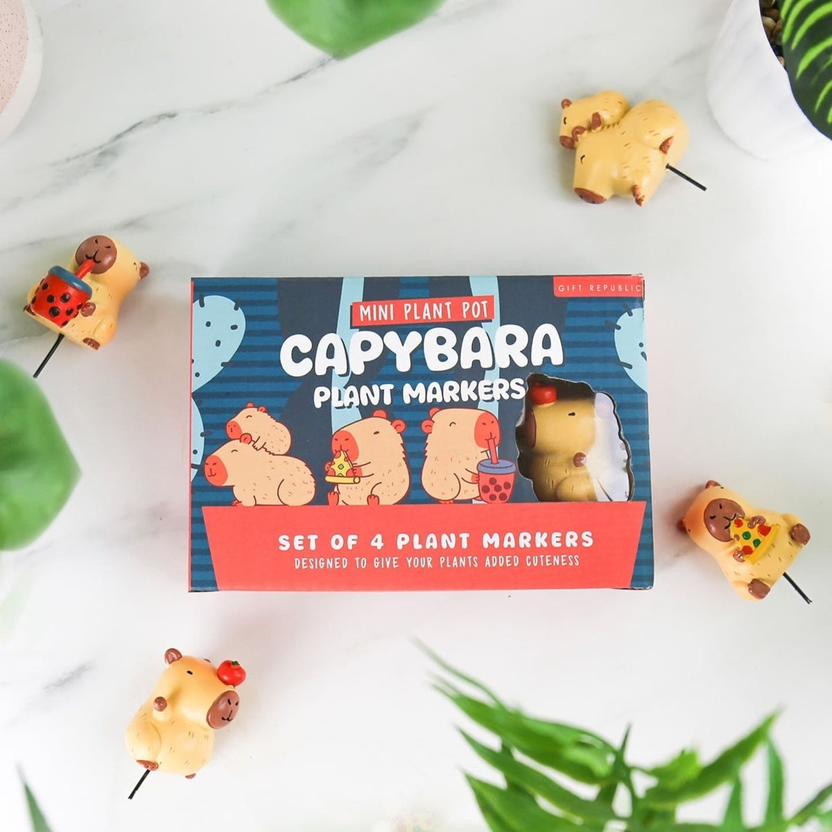 Planteur capybara avec système d'auto-arrosage, vue de face