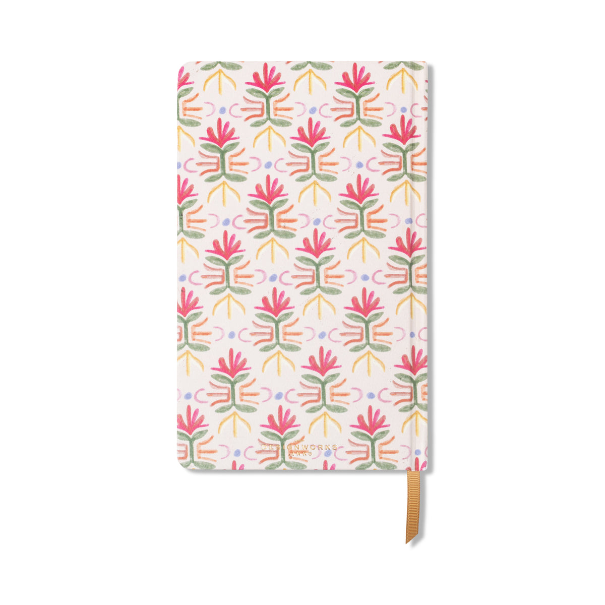 Carnet avec motif tulipe sur fond clair, papier épais visible