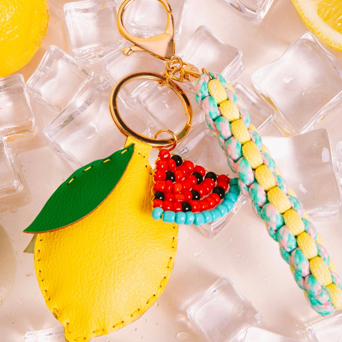 Kit DIY porte-clé citron avec accessoires colorés et frais