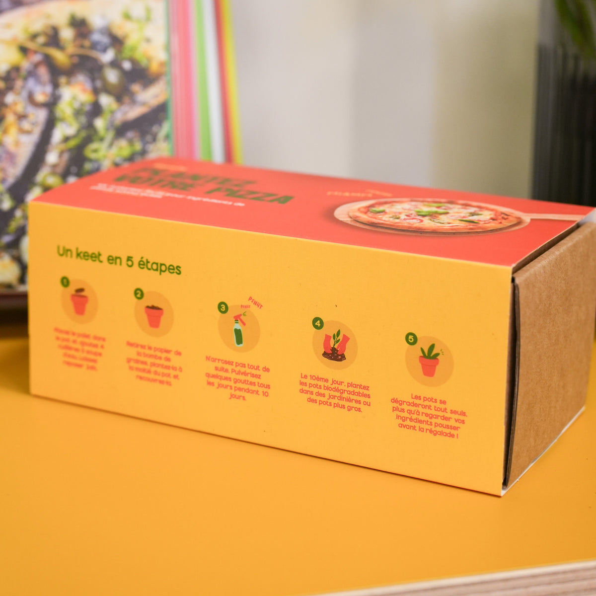 Kit de plantation avec pots en terre cuite et étiquettes en bois.