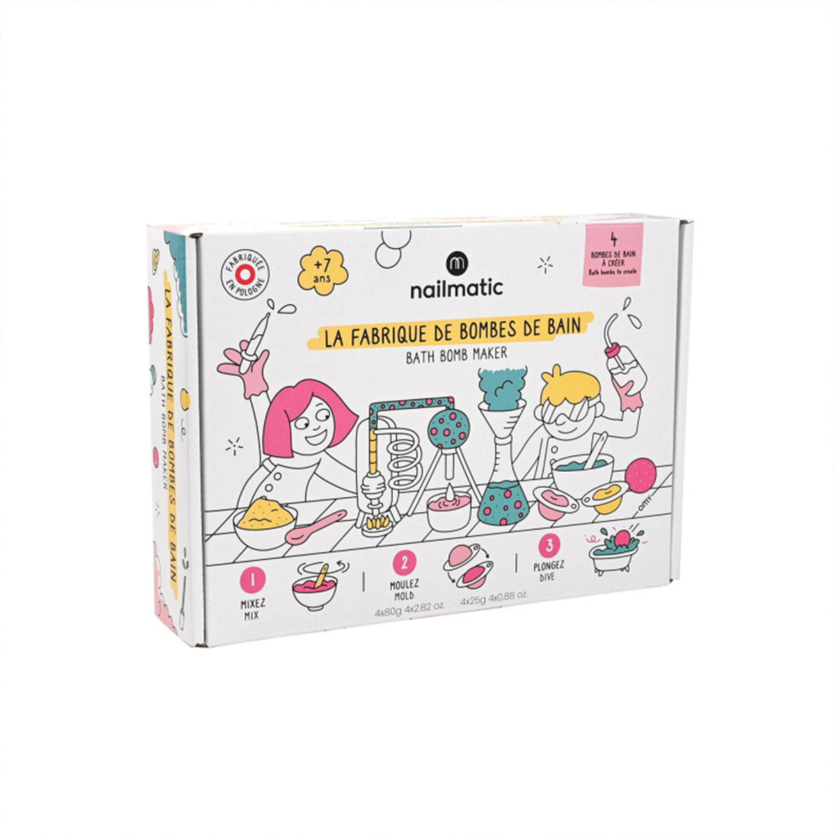Kit DIY pour créer des boules de bain colorées et effervescentes.