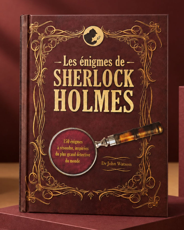 Couverture du livre avec une illustration de Sherlock Holmes