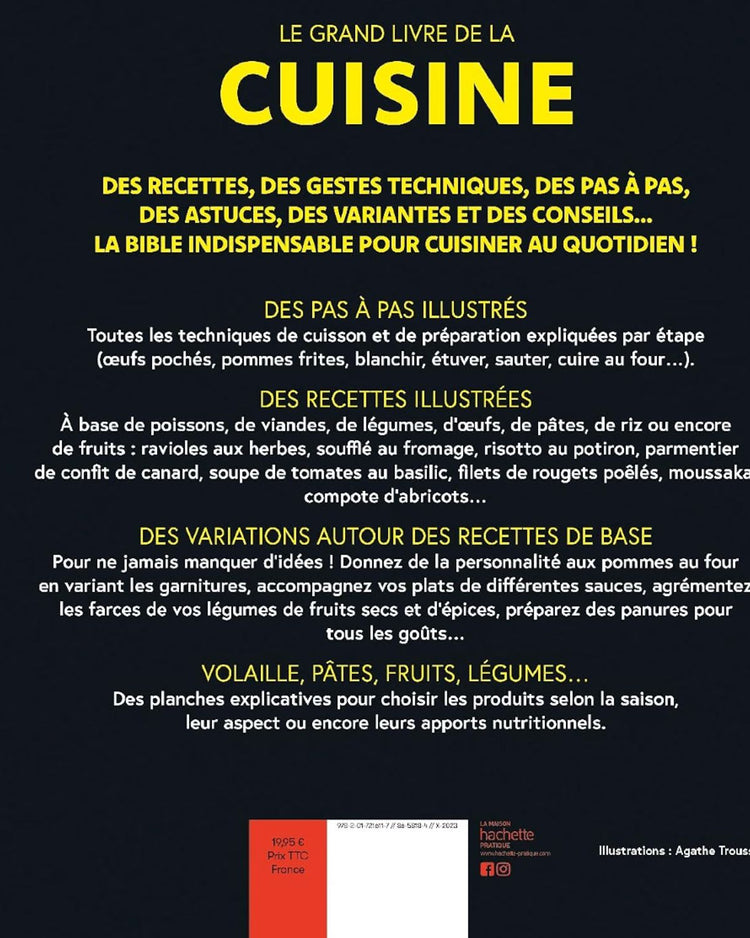 Couverture du grand livre de cuisine avec illustrations colorées