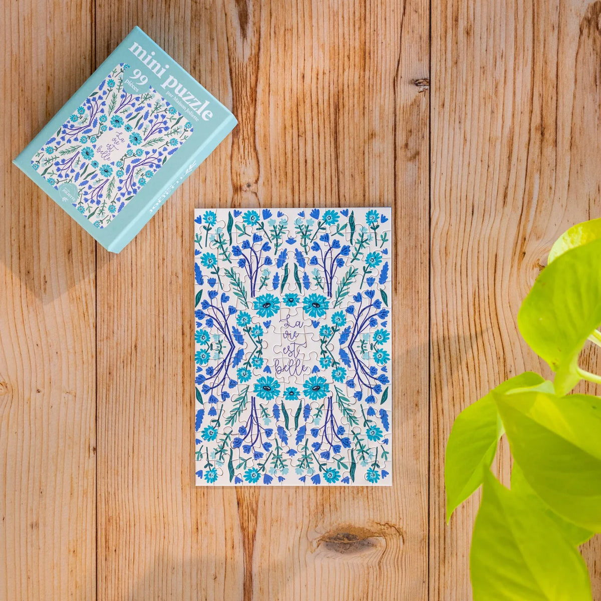 Mini puzzle 'La vie est belle' avec motifs colorés et joyeux