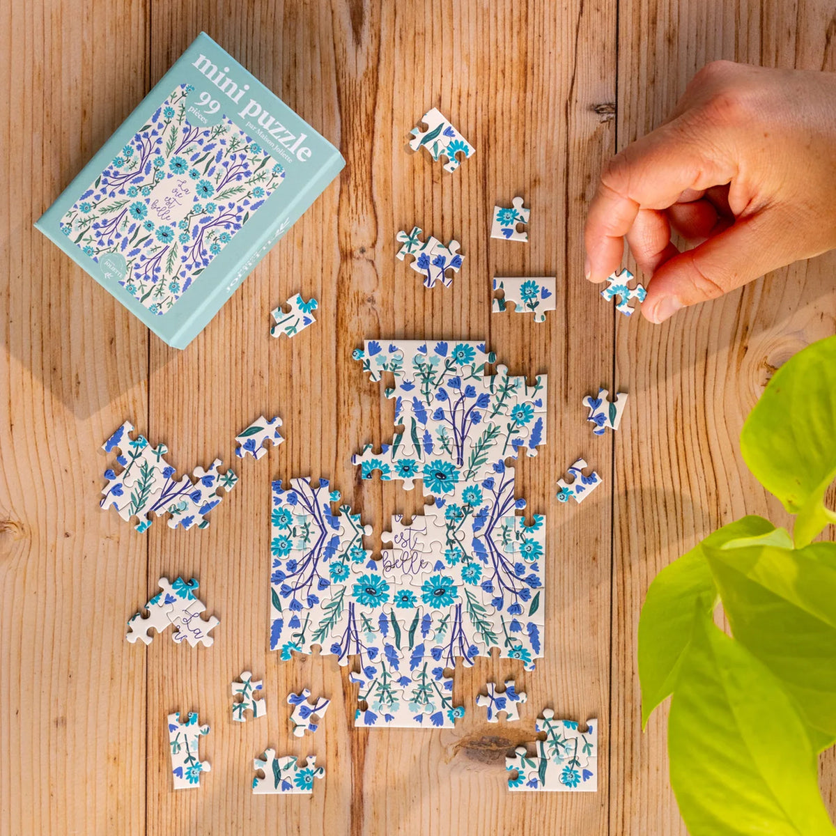 Mini puzzle 'La vie est belle' avec motifs colorés et joyeux