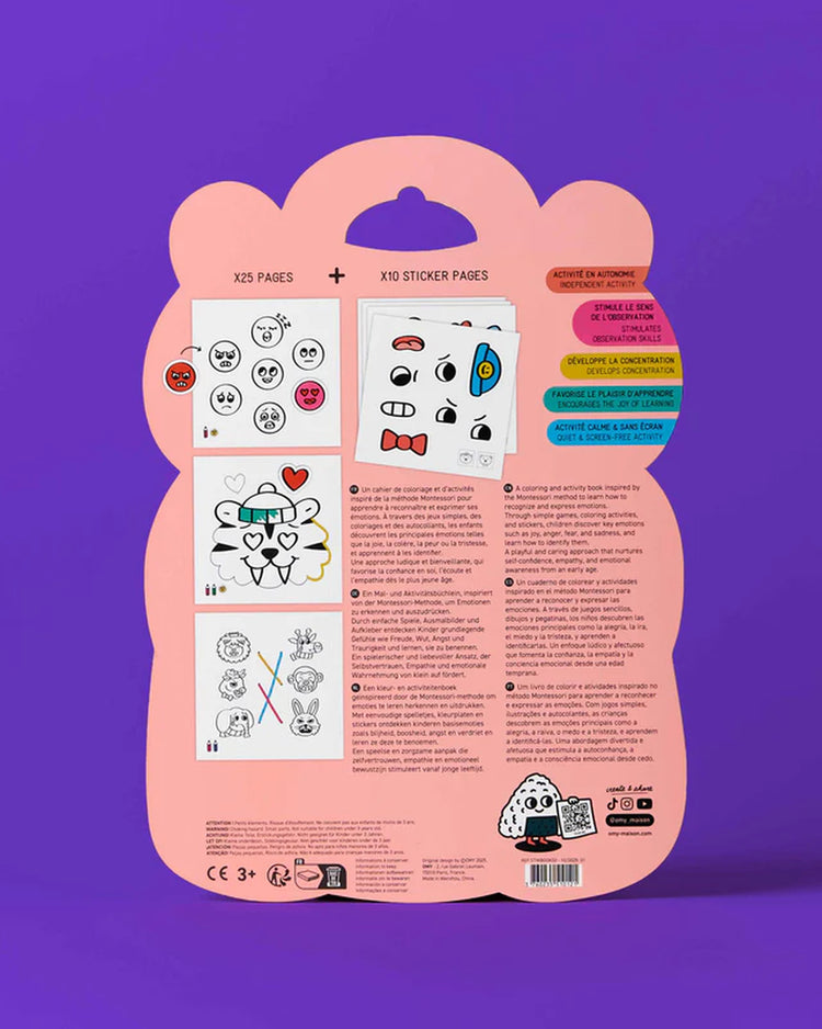 Carnet de stickers Montessori avec motifs colorés et ludiques