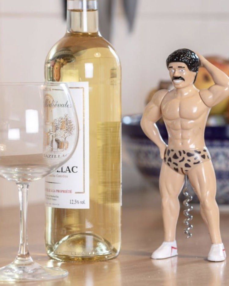 Ouvre-bouteille Moustache avec motif léopard sur le corps