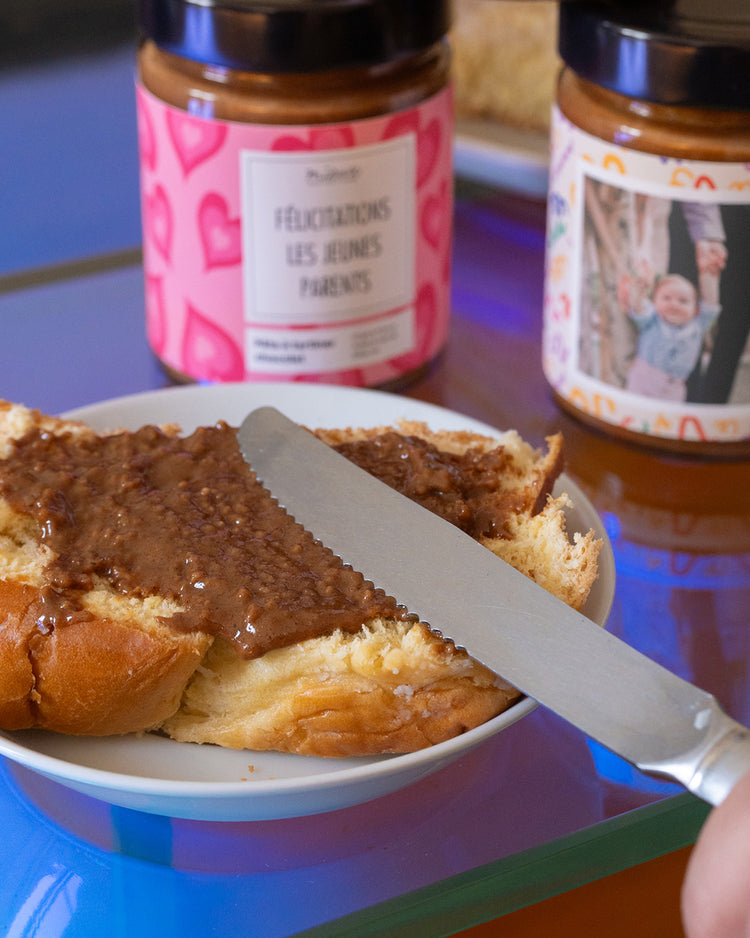 Pâte à tartiner chocolat avec étiquette personnalisée