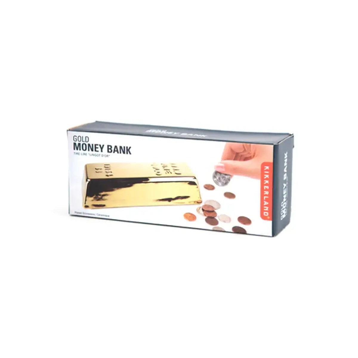Tirelire en forme de lingot d'or avec reflets brillants