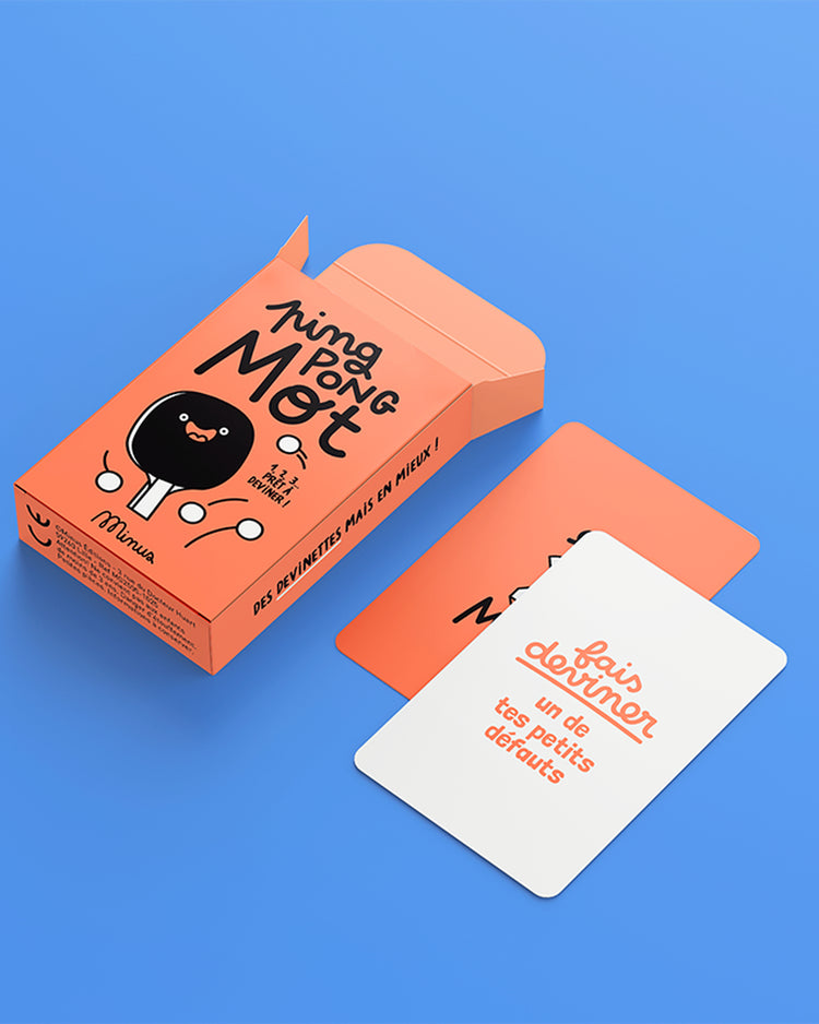 Boîte de jeu Ping-pong mot avec design coloré et ludique