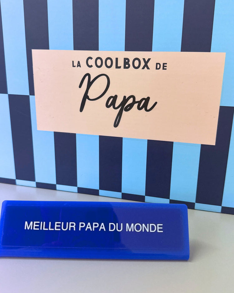Plaque de bureau avec inscription 'Meilleur papa du monde' en relief