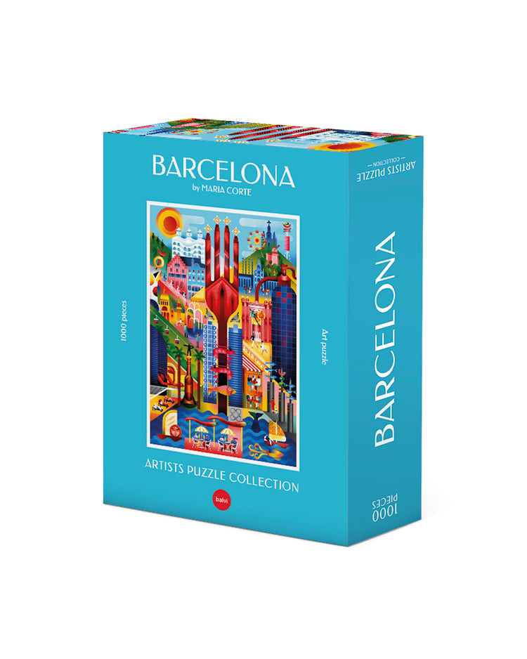 Puzzle de Barcelone avec motifs architecturaux colorés