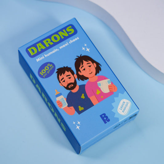 Savon humoristique pour parents, design coloré et ludique