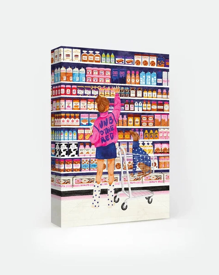 Puzzle Sugar Market avec une jeune fille et son chien en action