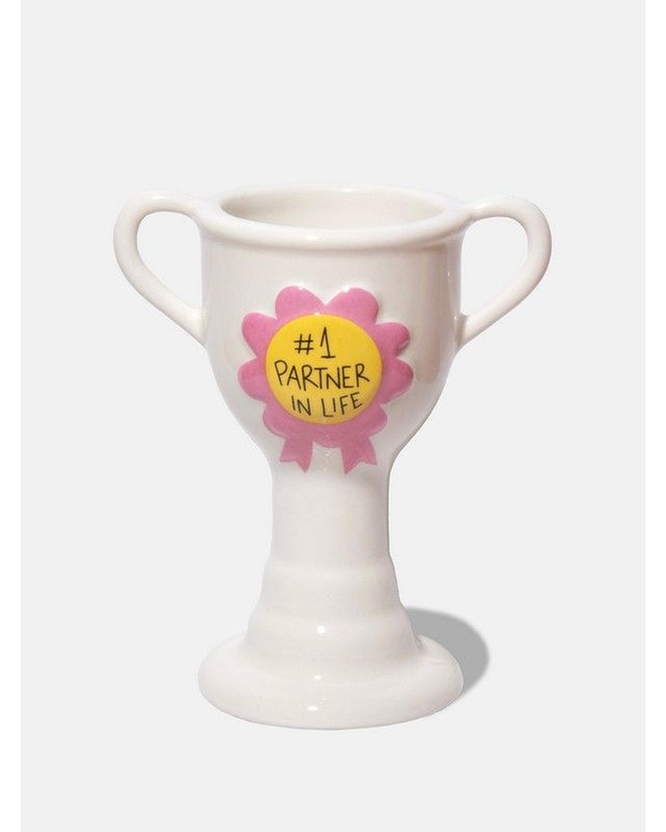 Trophée en forme de coupe avec inscription 'Partner in life