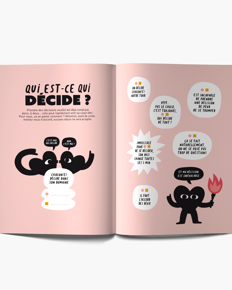 Livret à remplir avec couverture illustrée pour couples