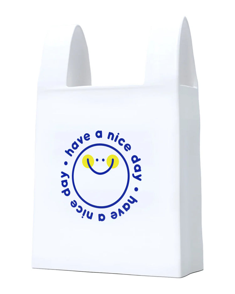 Vase en forme de sac de shopping avec motif smiley