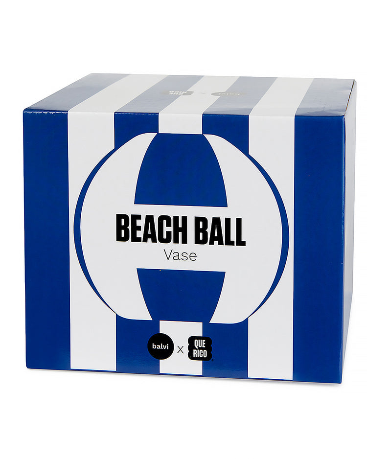 Vase en forme de ballon de plage avec rayures colorées