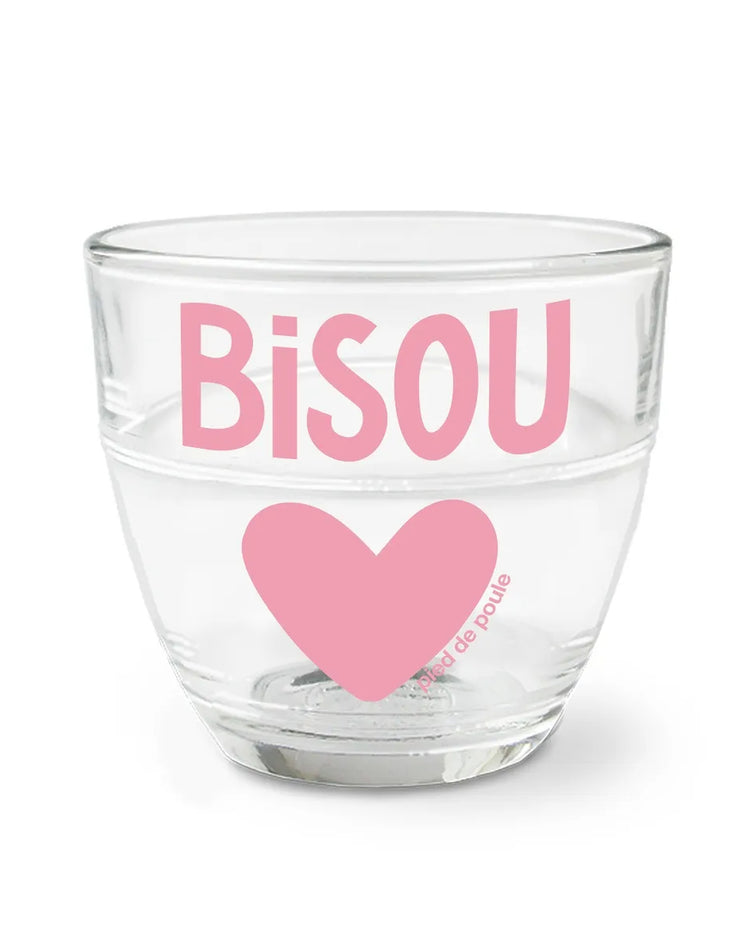 Verre Duralex Bisou XL avec message joyeux et couleurs vives