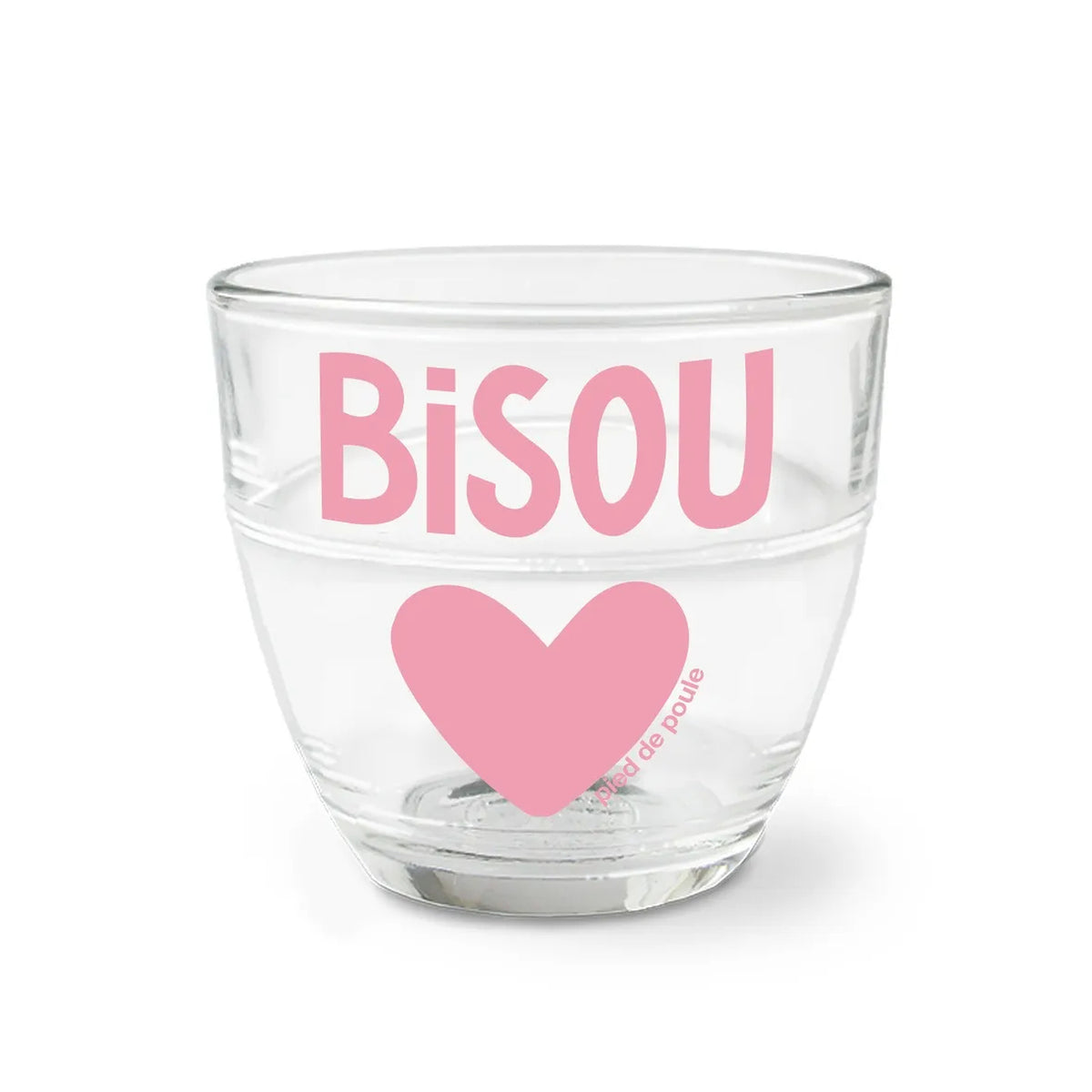Verre Duralex Bisou XL avec message joyeux et couleurs vives