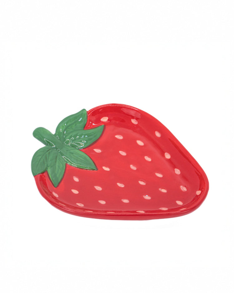 Vide-poches motif fraise avec texture douce et arrondi