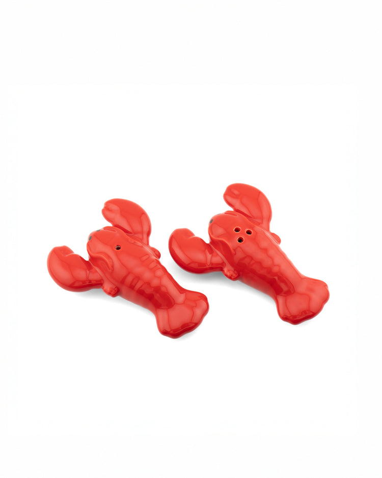 Salière et poivrière en forme de homard, vue de côté
