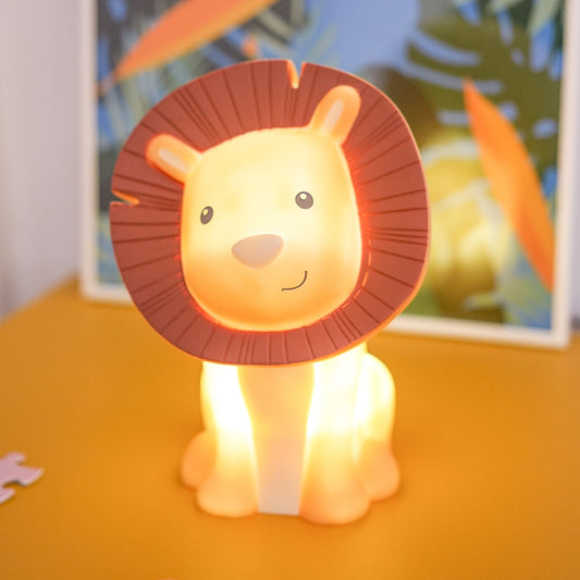 Veilleuse lion avec texture douce et lumière apaisante