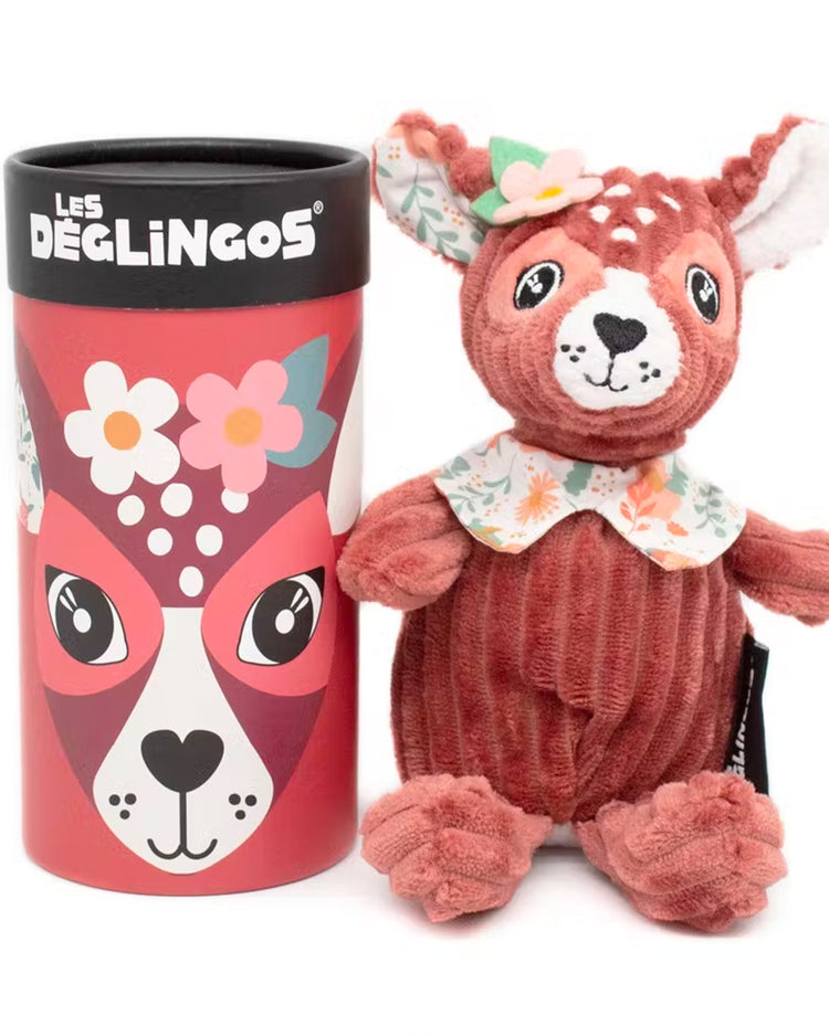 Peluche Mélimélos la biche en velours côtelé doux