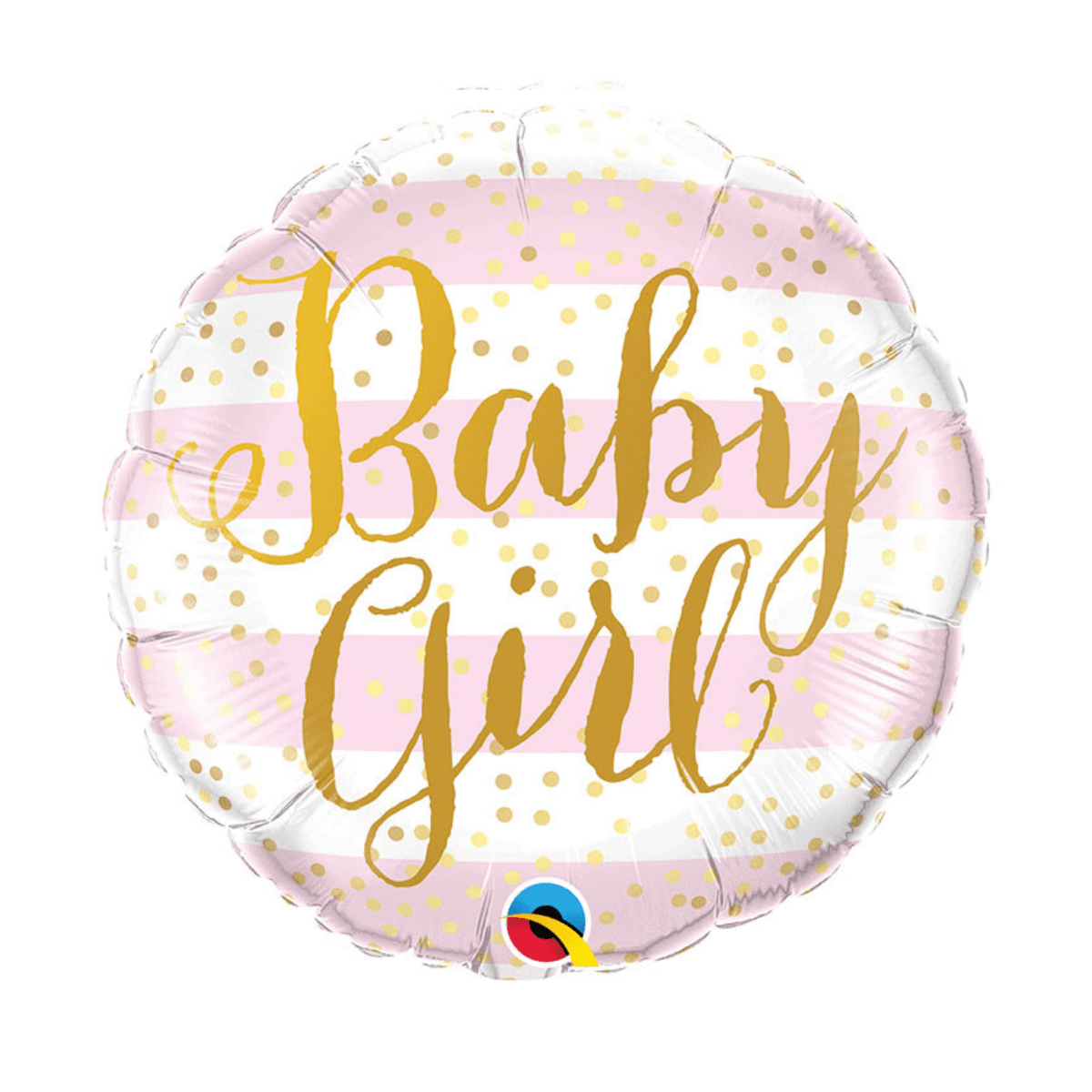 Ballon Baby Girl rose avec inscription, idéal pour une fête de naissance ou baby shower.