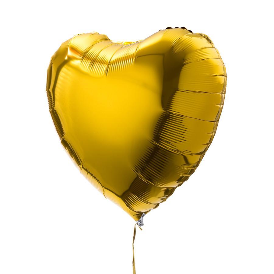 Pack 4 ballons coeurs dorés, idéal pour offrir en cadeau.